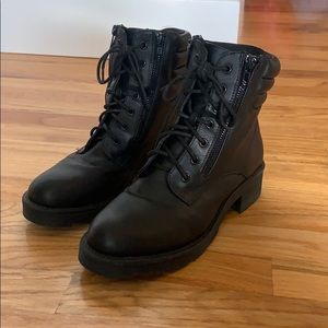 MIA Black faux leather combat boots!